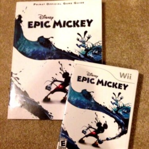 Disney Epic Mickey Game & Official Prima Guide Nintendo Wii *EXCELLENT*